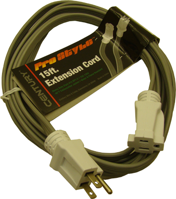 Display Innovations SPT-2 12/3 with ground 15' low profile flat extension cord