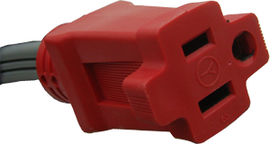 SPT3 female plug for heavy duty flat cord, red end