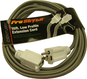 Display Innovations SPT-3 12/3 with ground 15' low profile flat extension cord