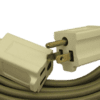 SPT-2 12/3 with ground,15' Style flat extension cord, gray with white ends - Image 3