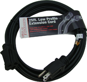 SPT-3 14/3 with ground 25' low profile flat extension cord