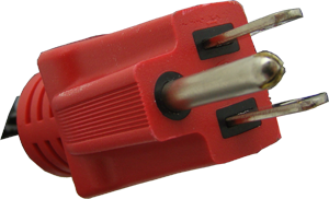 SPT3 Male plug for heavy duty flat cord, red end