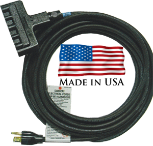 TCR SJ extension cord with triple female plug end